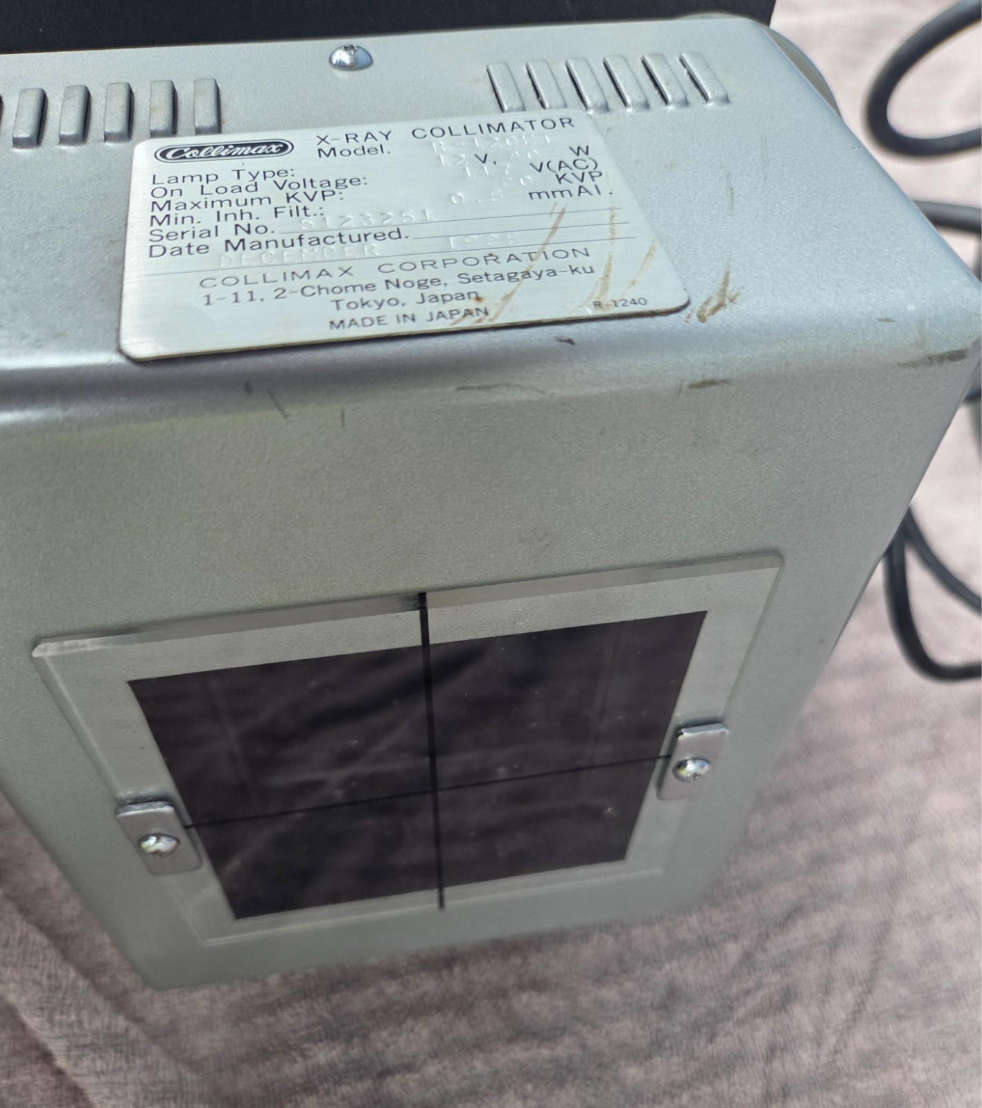 Vintage MinXray Portable Unit & Collimax R-120HT Collimator – 1985
