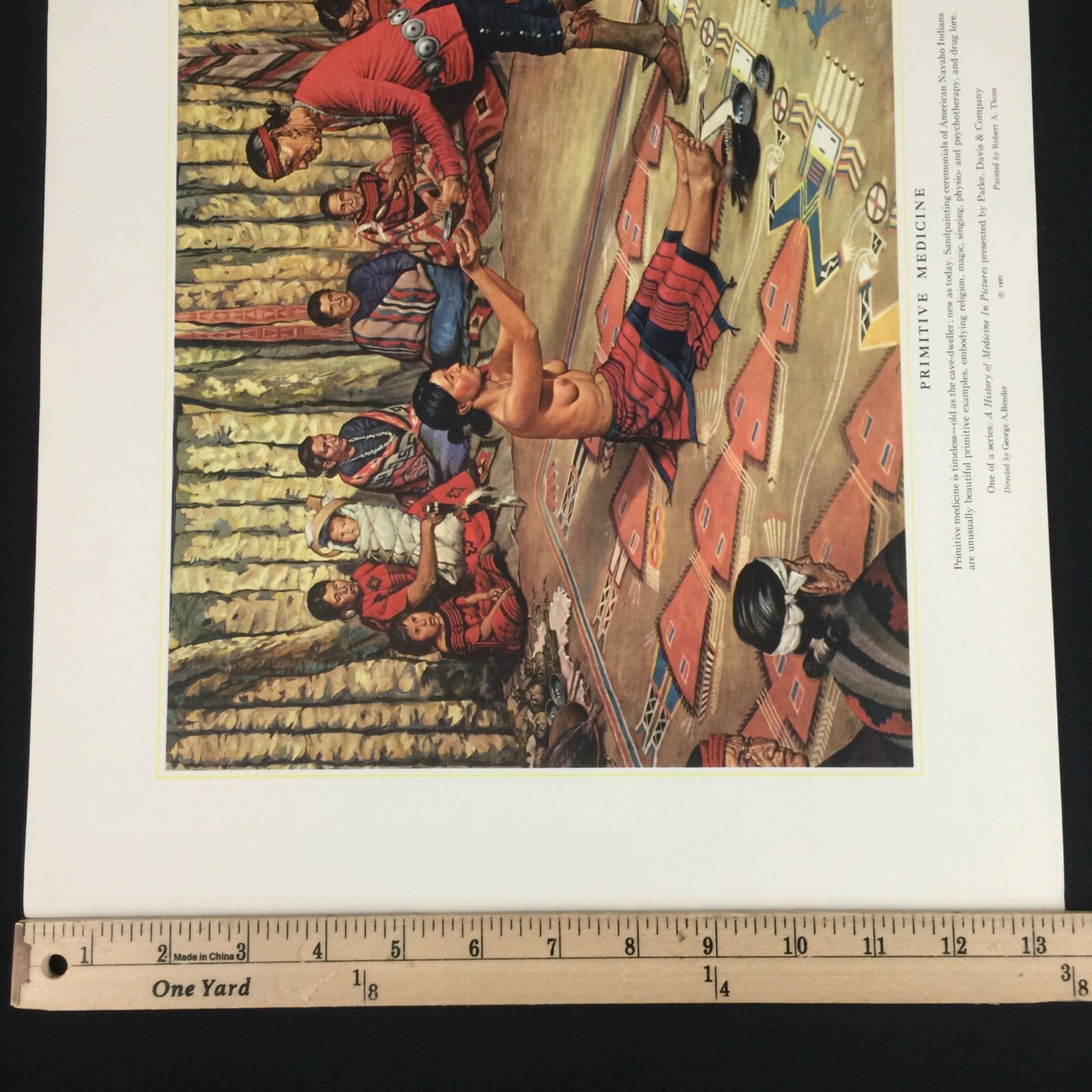Medical Print 1957 Primitive Medicine History of Medicine in Pictures Native VTG