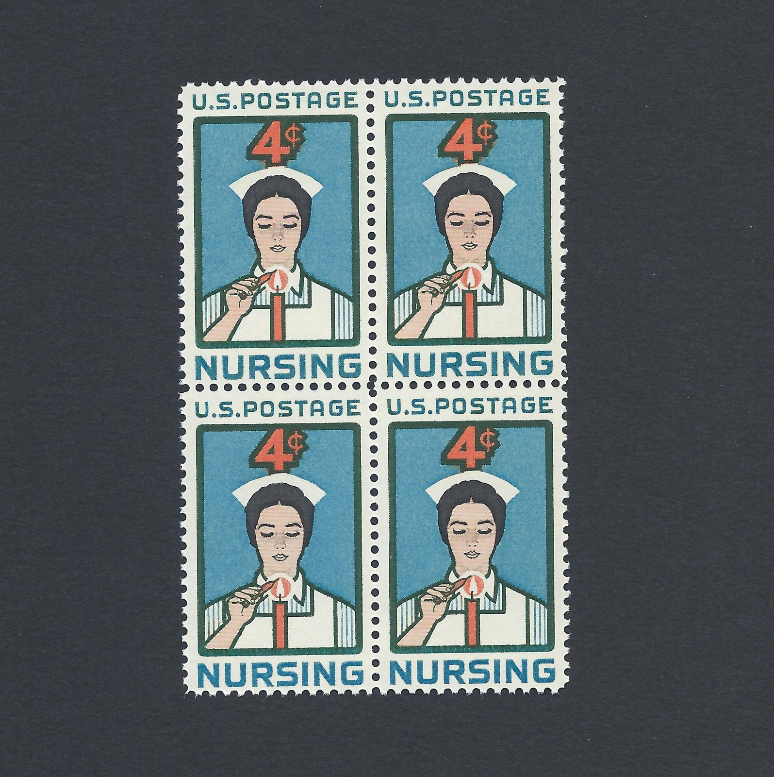100 Years of Nursing – Vintage Mint Set of 4 Stamps 62 Years Old!