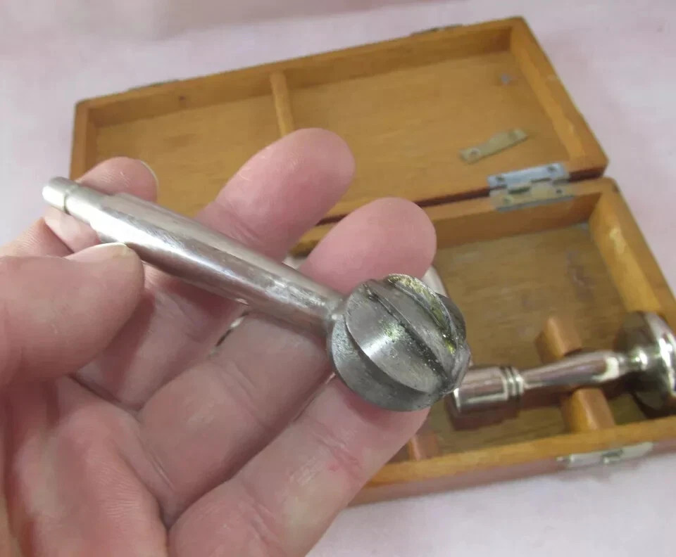 OLD OTTO HESS SKULL BONE TREPANNING BRACE DRILL COMPLETE PORTABLE SET, VERY GOOD