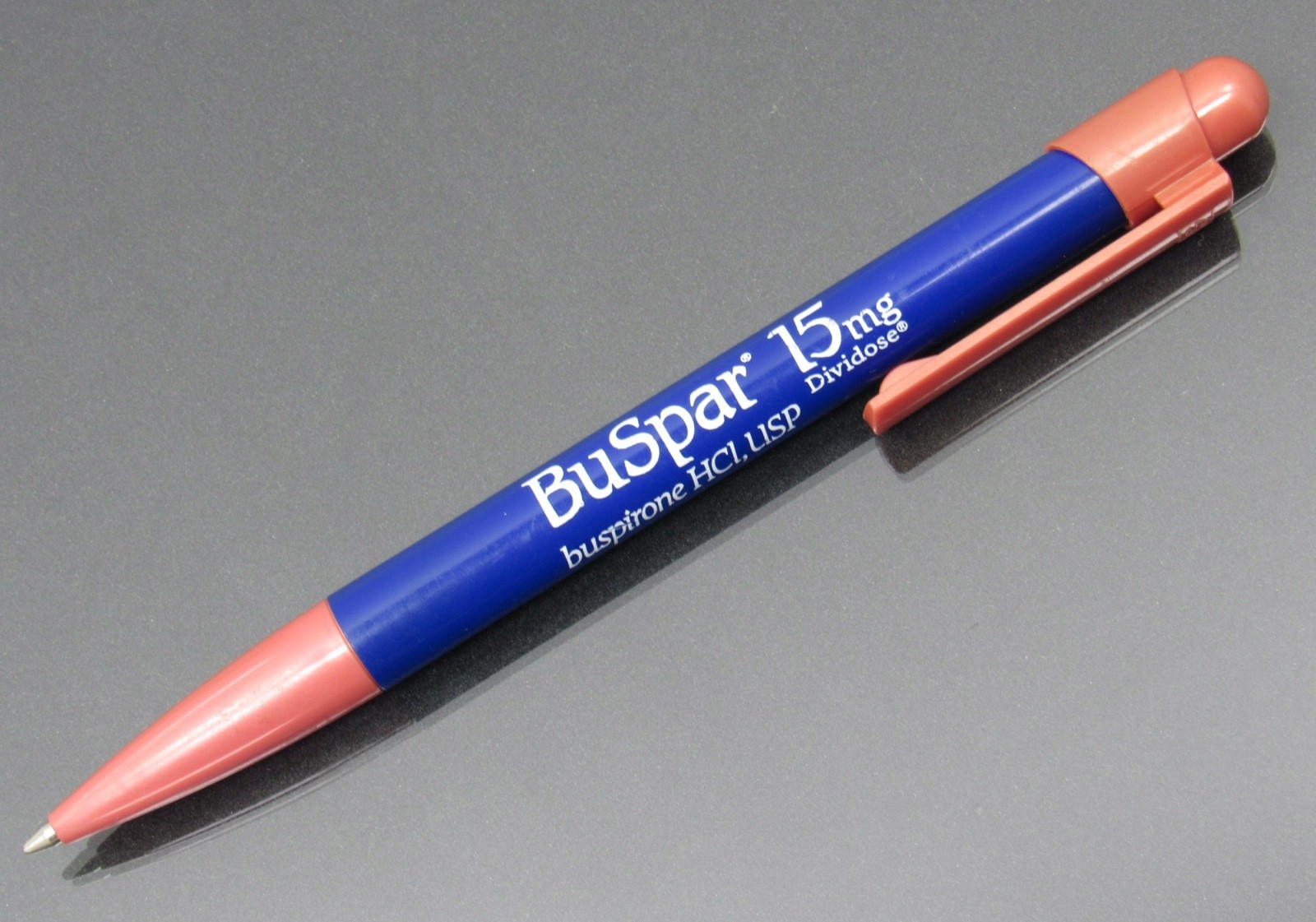Blue & Pink BUSPAR PEN Drug Rep Pharmaceutical Promo Medical Advertising