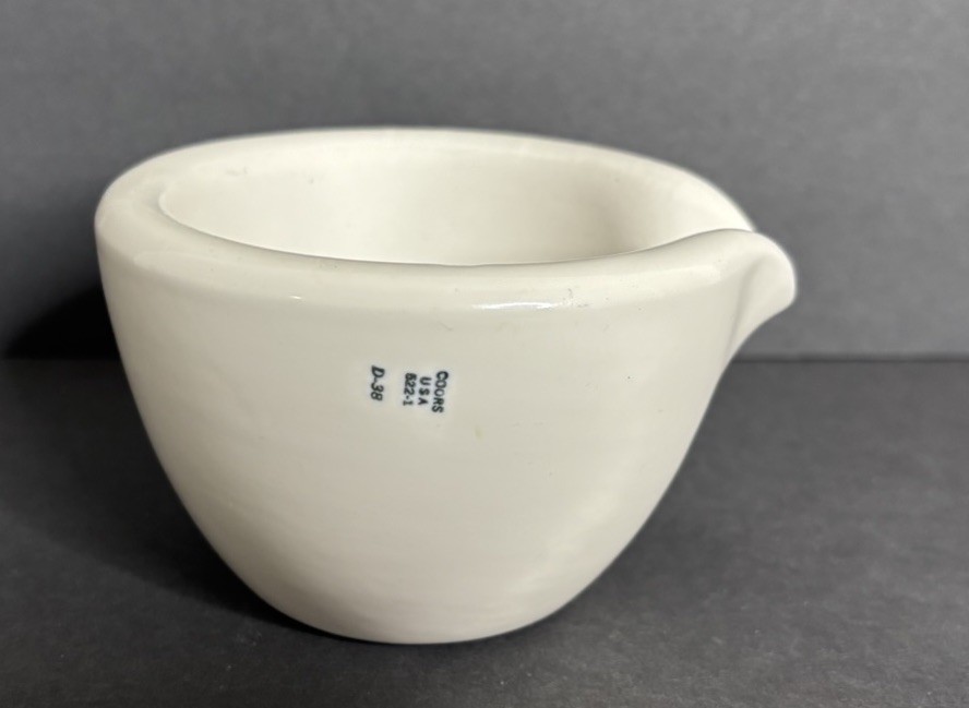 Coors Mortar Pharmacy Apothecary Lab 522-1 White Small Porcelain
