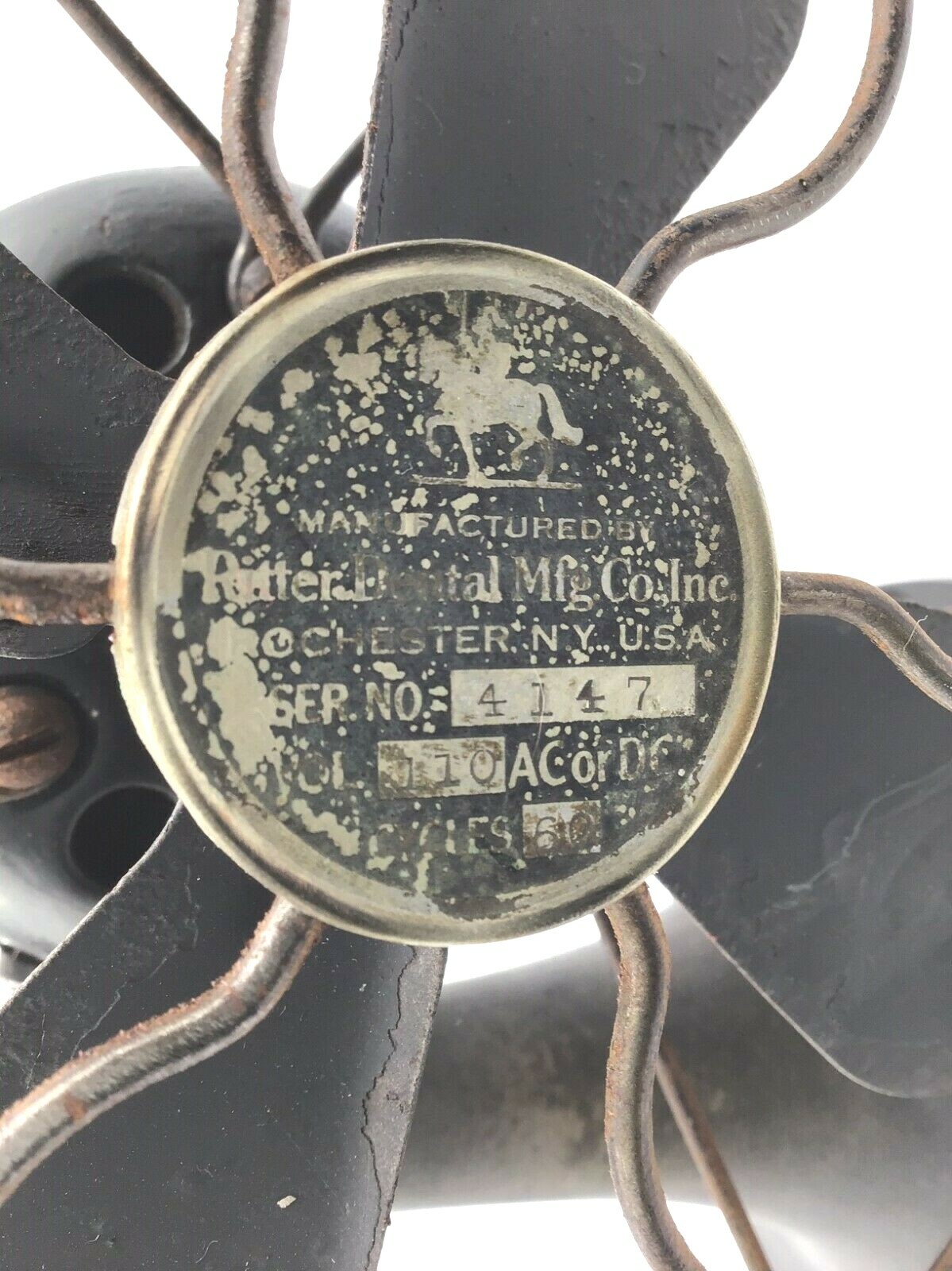 1920’s Ritter vintage compact metal dental fan (9.5″ x 5.5″ x 9.25″ – 4″ blades)