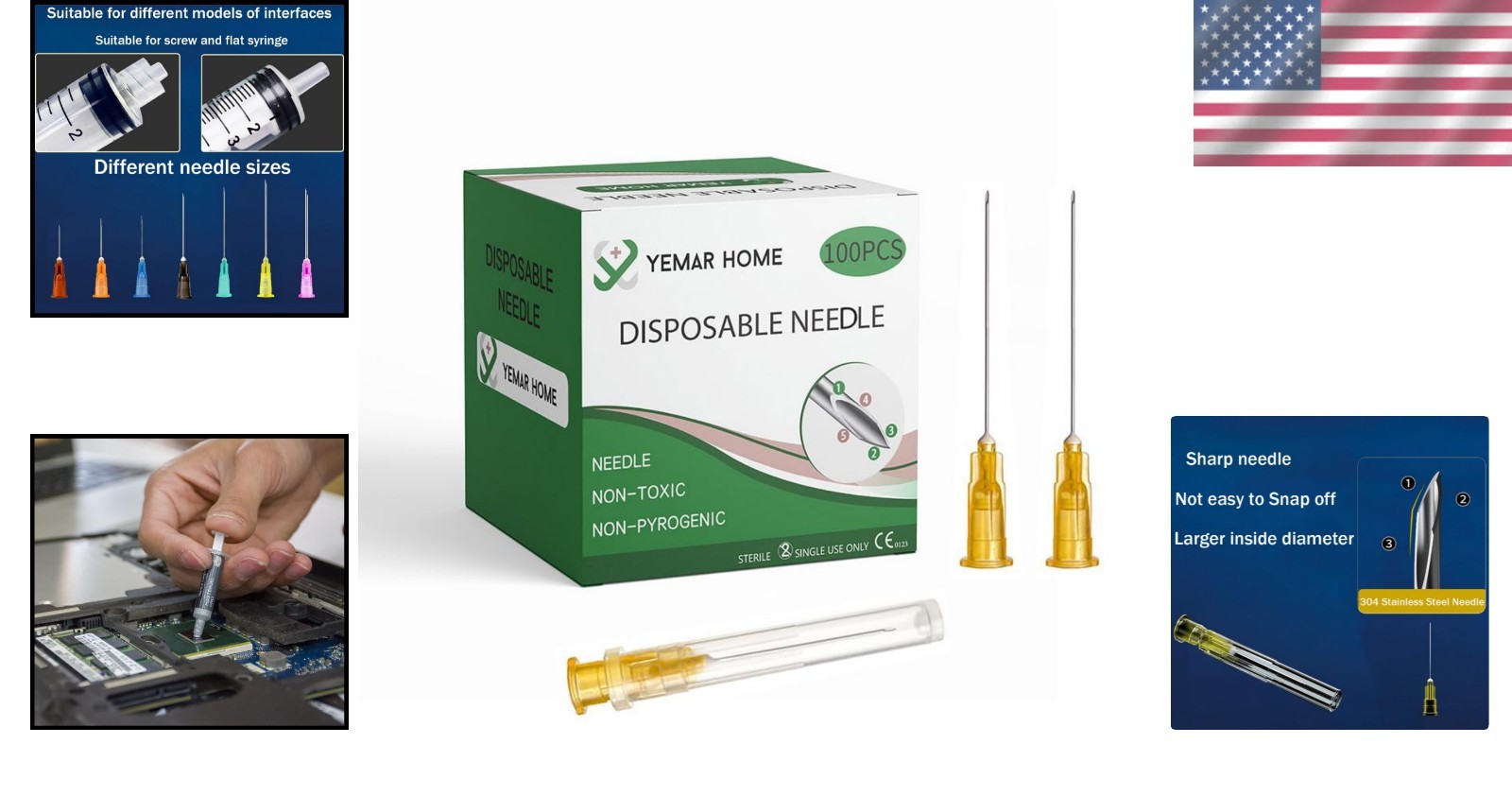 100 Pack of 25G 1.5 Inch Sterile Hypodermic Needles – Individually Sealed
