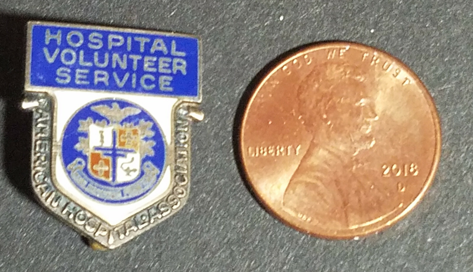Vintage Hospital Volunteer Service Pin, Sterling