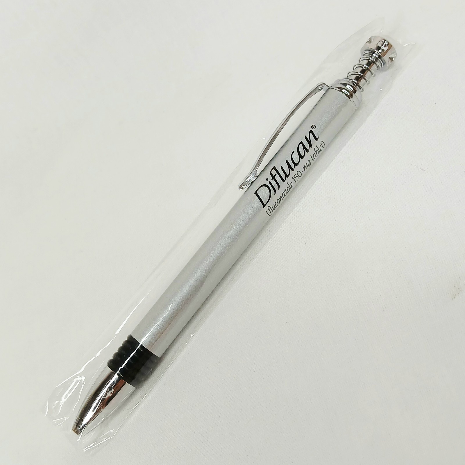 Difulcan Pharmaceutical Advertisement Ball Point Pen Silver Metal