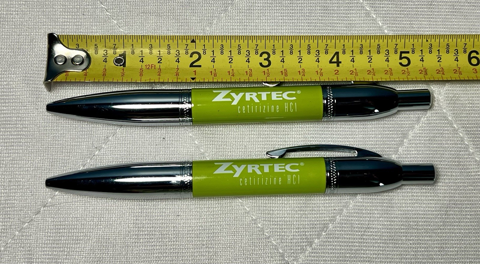Zyrtec Metal Pens Pharmaceutical Heavy Ball Point Click NEW Tested Works RARE