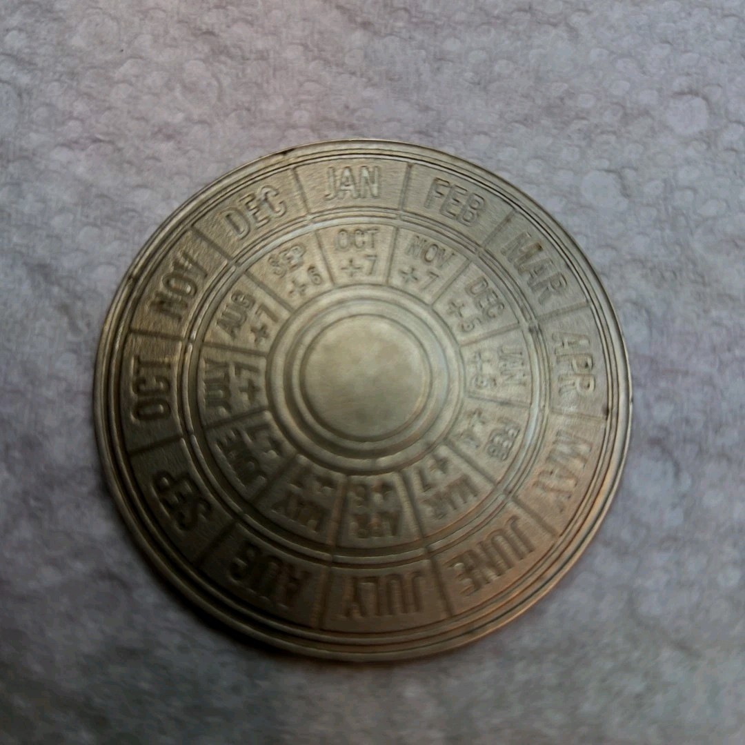 Vintage SQUIBB Pharmaceutical Pregnancy Calendar Obstetrician Silver Color Coin