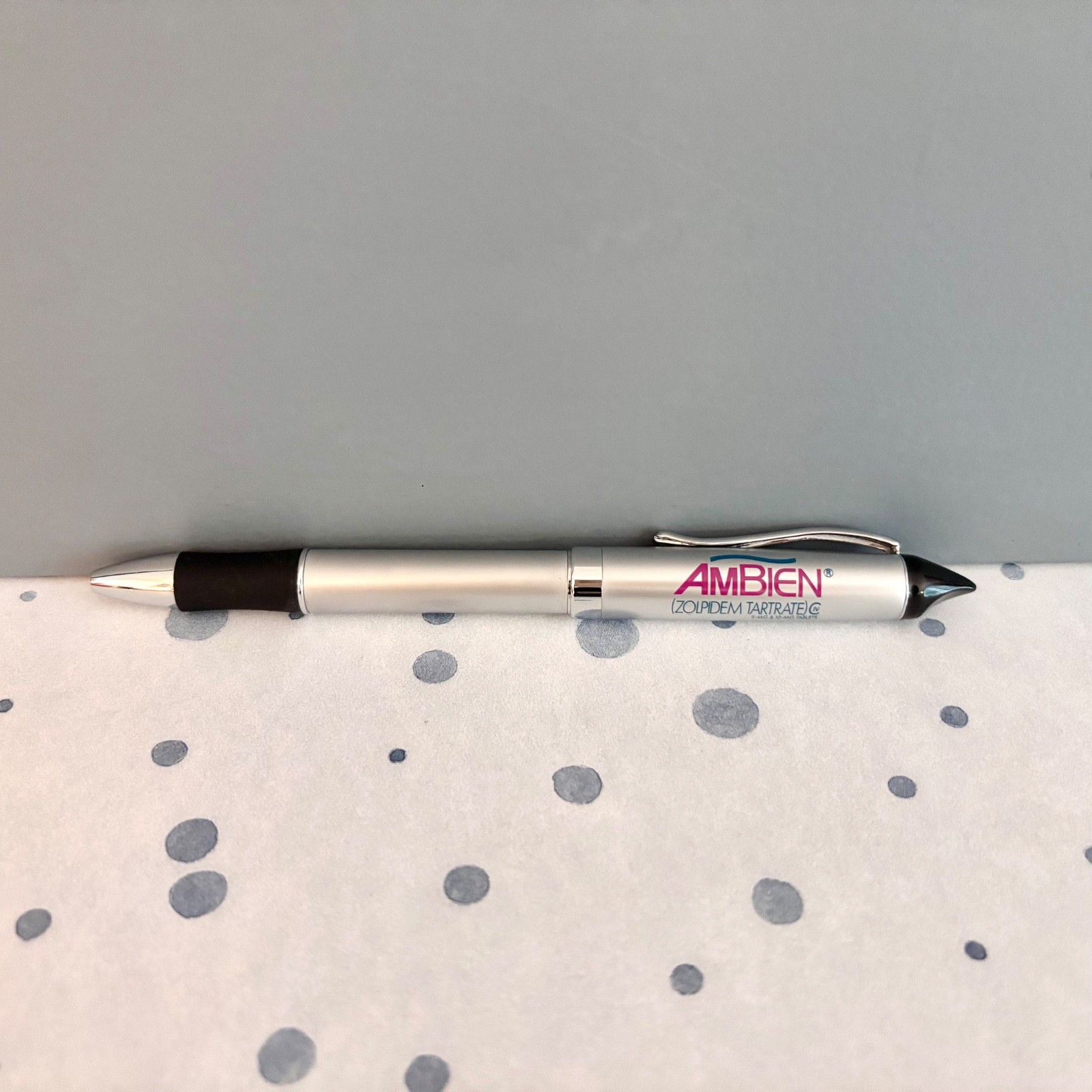 Ambien NEW RARE Drug Rep Heavy Silver Metal Collectible Pharmaceutical Ink Pen