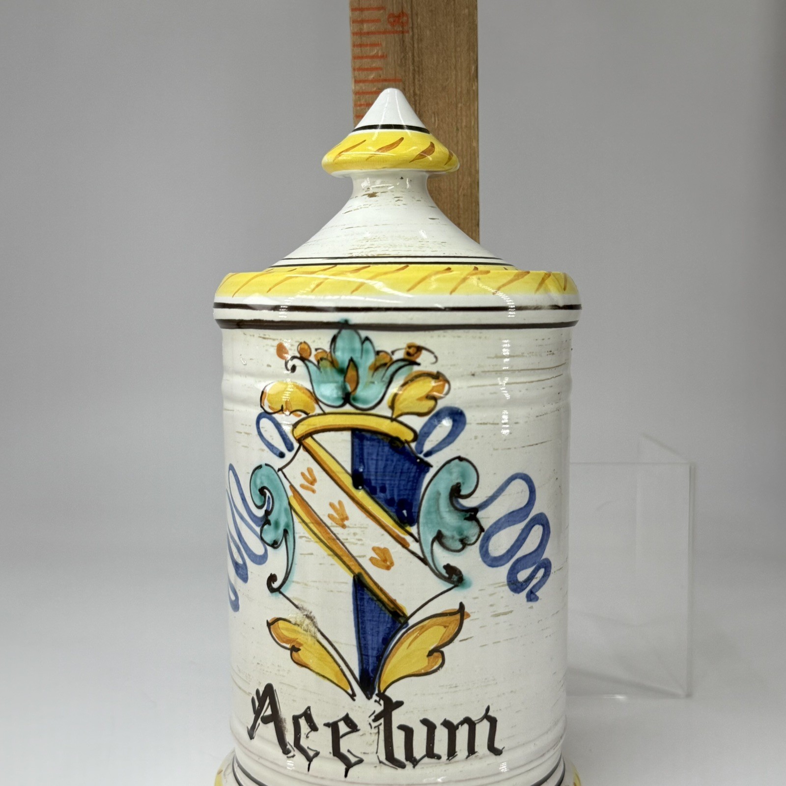 Vintage Italian Apothecary Jar Pharmacy Display Rustic Decor Made in Italy Chips