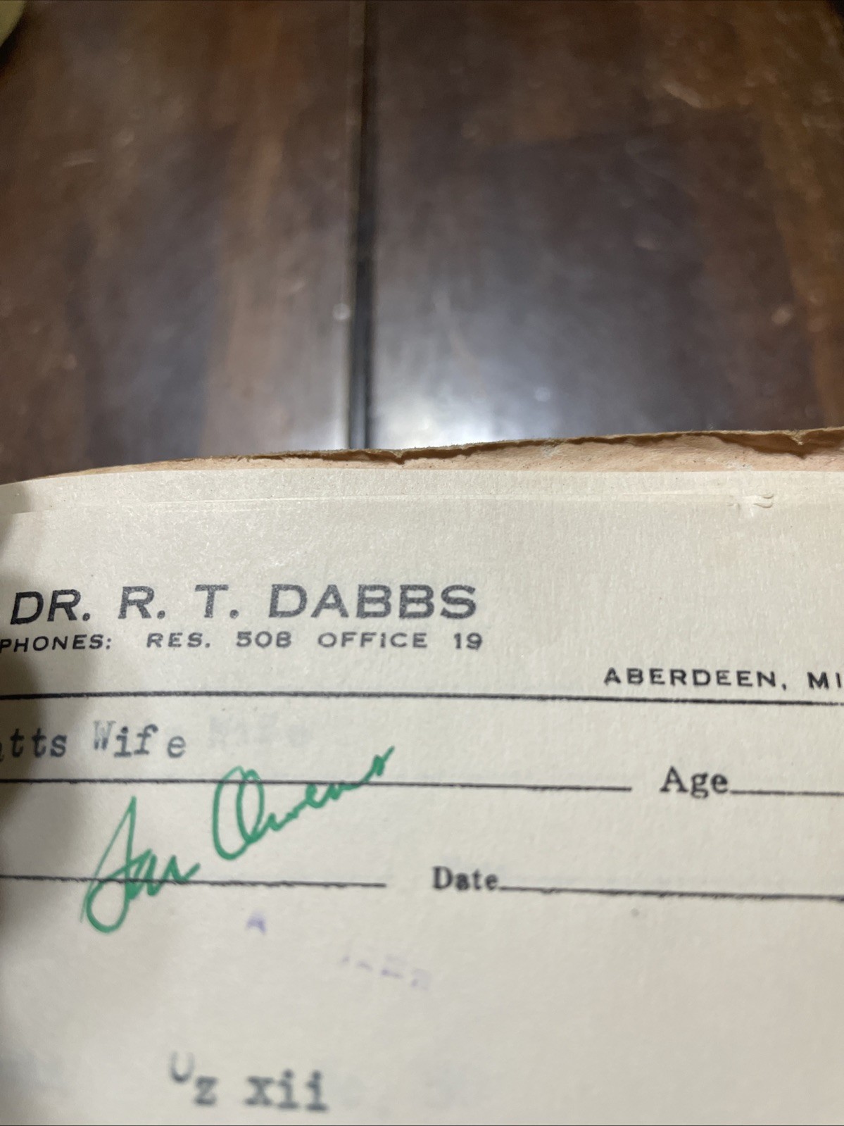 1952 AMORY Mississippi McDuffie’s Drug Store Void prescriptions Receipt Book