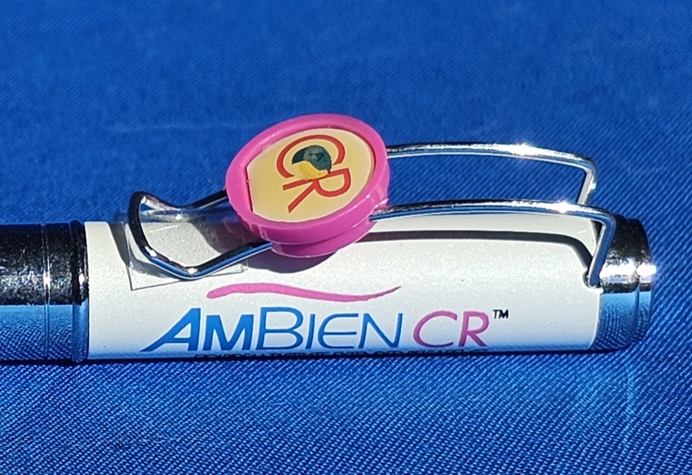 New AMBIEN CR Drug Rep Heavy Metal Slider Collectible Pharmaceutical Pen *RARE*