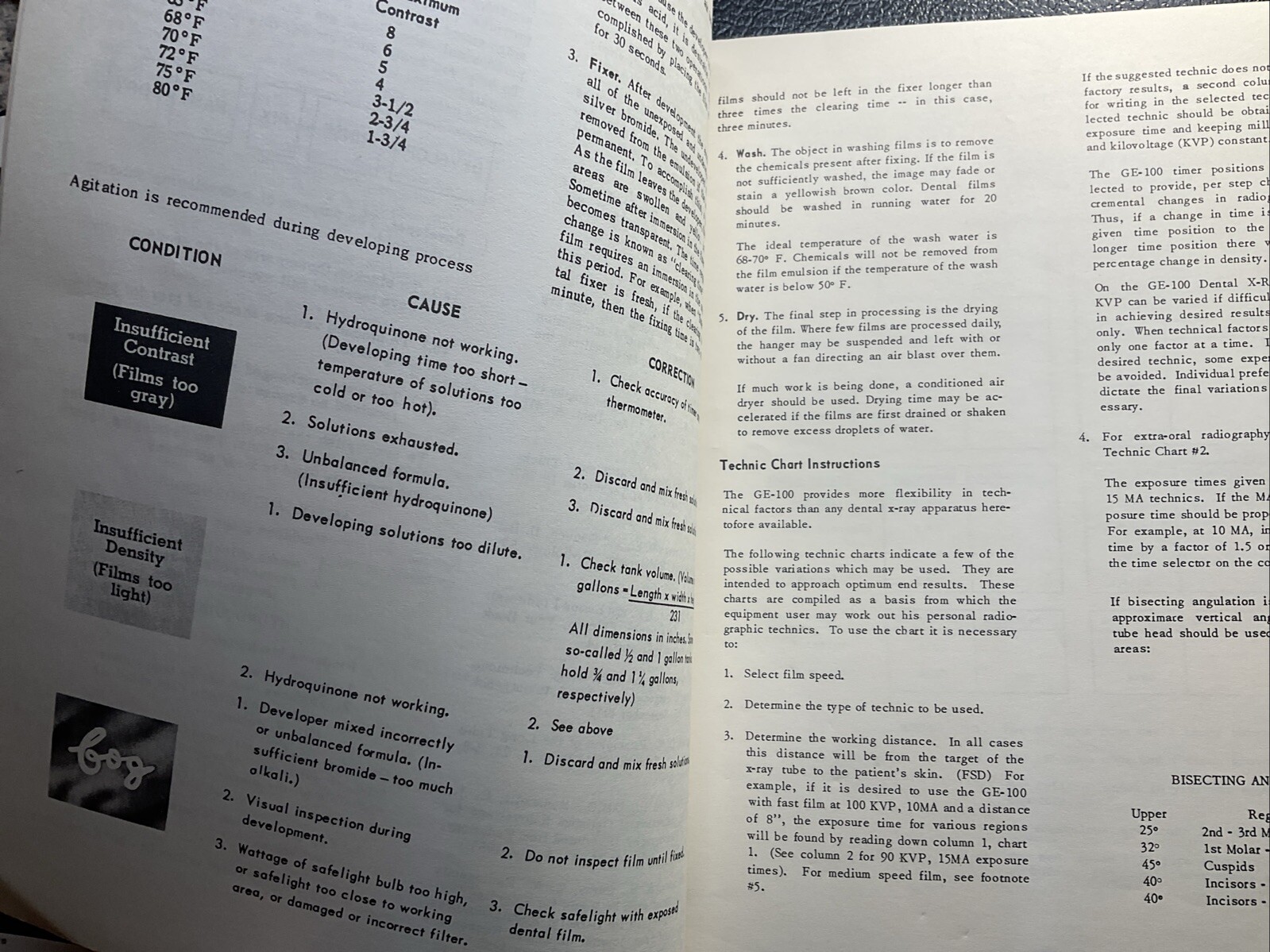 Vintage 1972 General Electric Dental X-Ray Unit Manual – GE-100 ORIGINAL