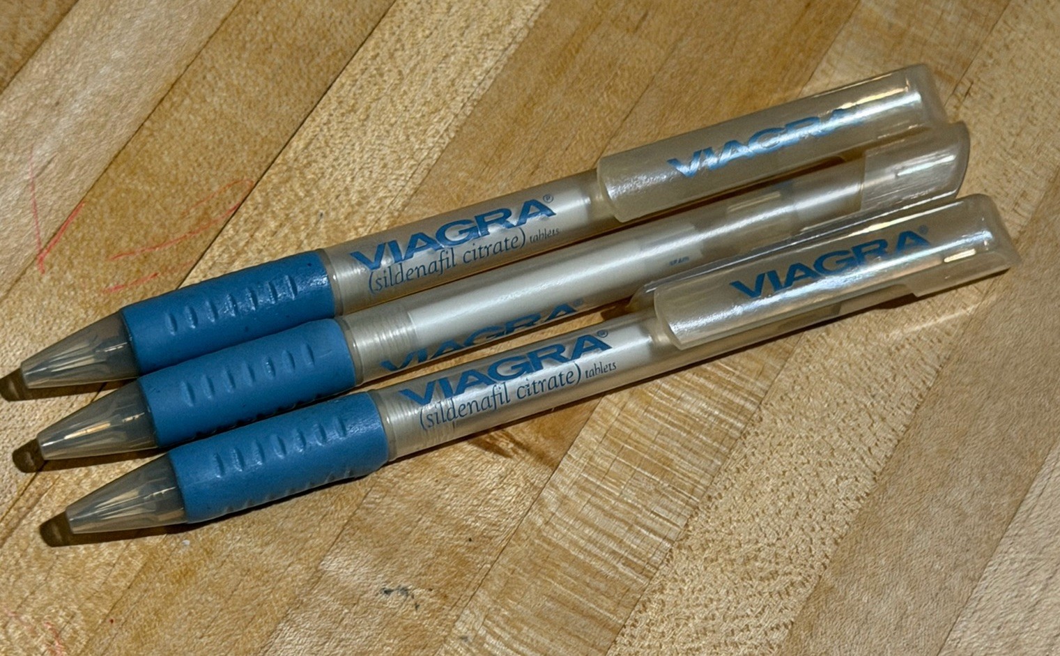 Viagra Pens Lot of 3 Pfizer Pharmaceutical Drug Rep Promo Plastic Click NEW