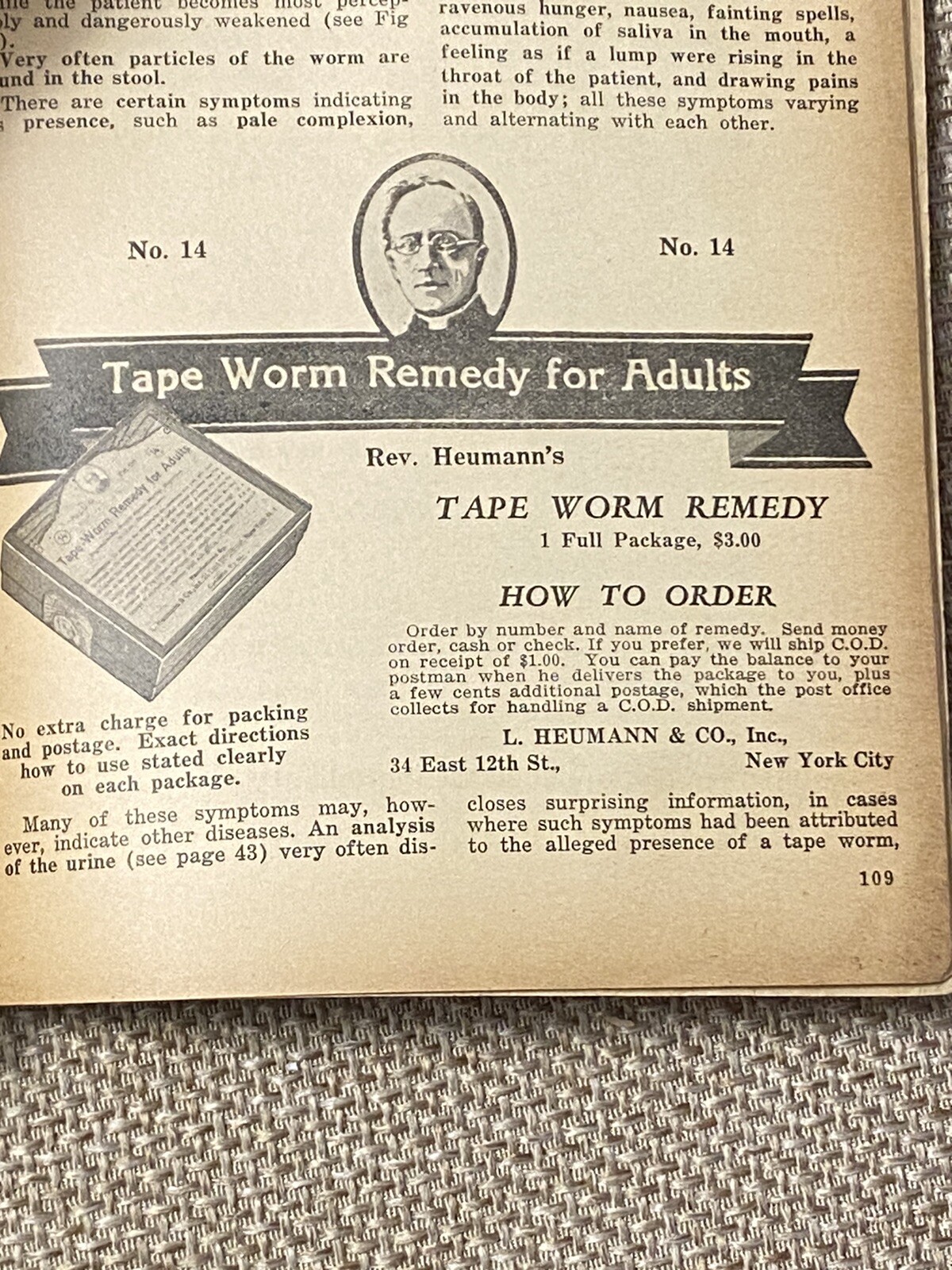 Vintage Advertising Heumann Family Health Book Patent Quack Medicine 1936 NYC