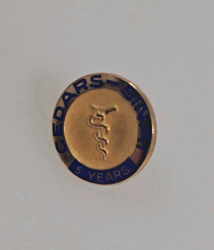 Vintage Cedars-Sinai Hospital Los Angeles 5 Year Service Award Gold Tone Pin Set