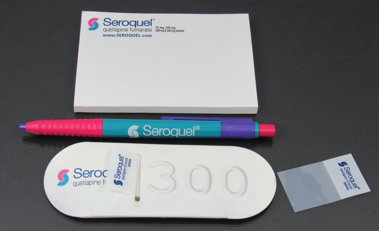 Seroquel PEN, Sticky Notes, Page Flags Drug Rep Pharmaceutical Promo Advertising