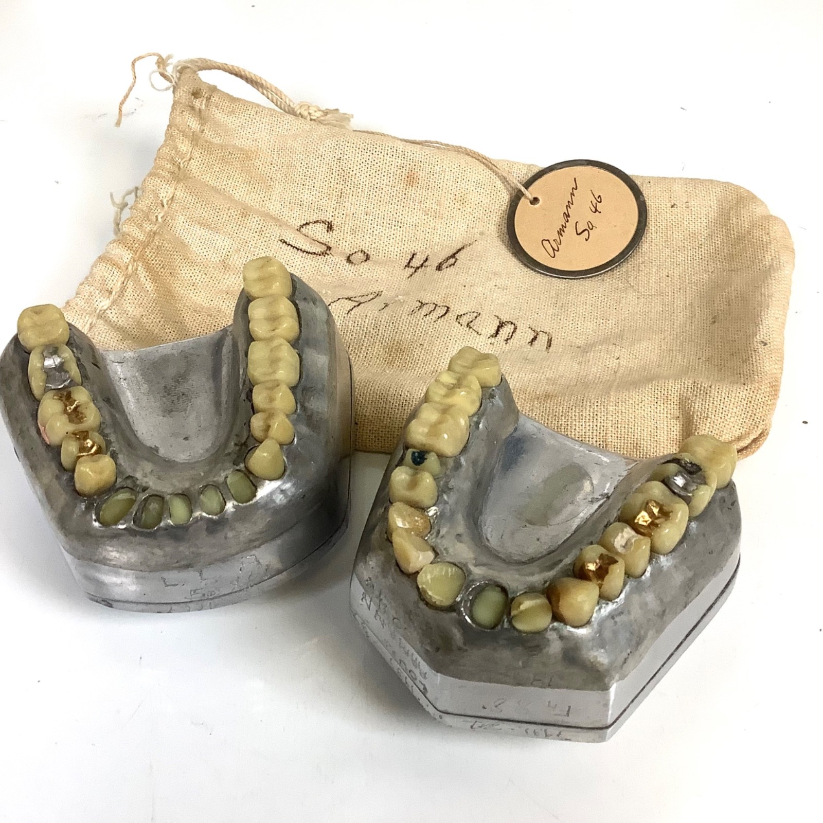 1931 Dental School Teaching Phantoms – Real Teeth w/ GOLD & Silver Restorations