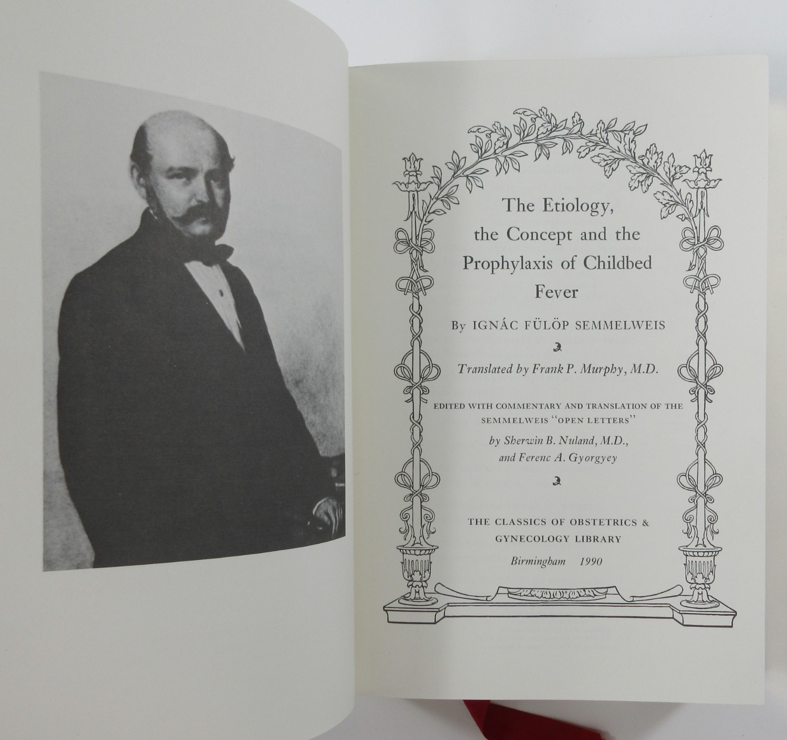 Medical Book OB-GYN Semmelweis Etiology Prophylaxis Childbed Fever Leather Gilt