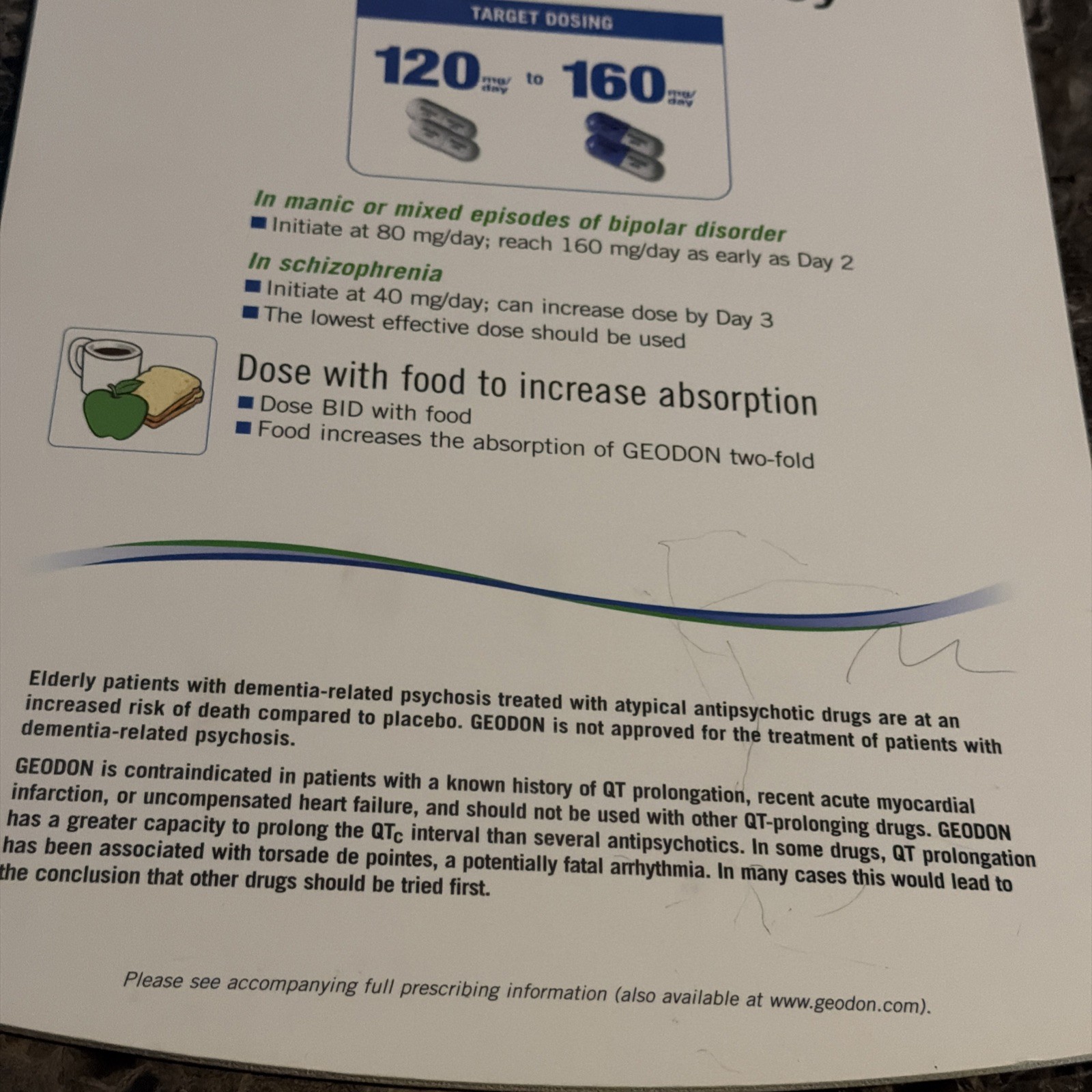 Geodon Clipboard Drug Rep Promo 2000s