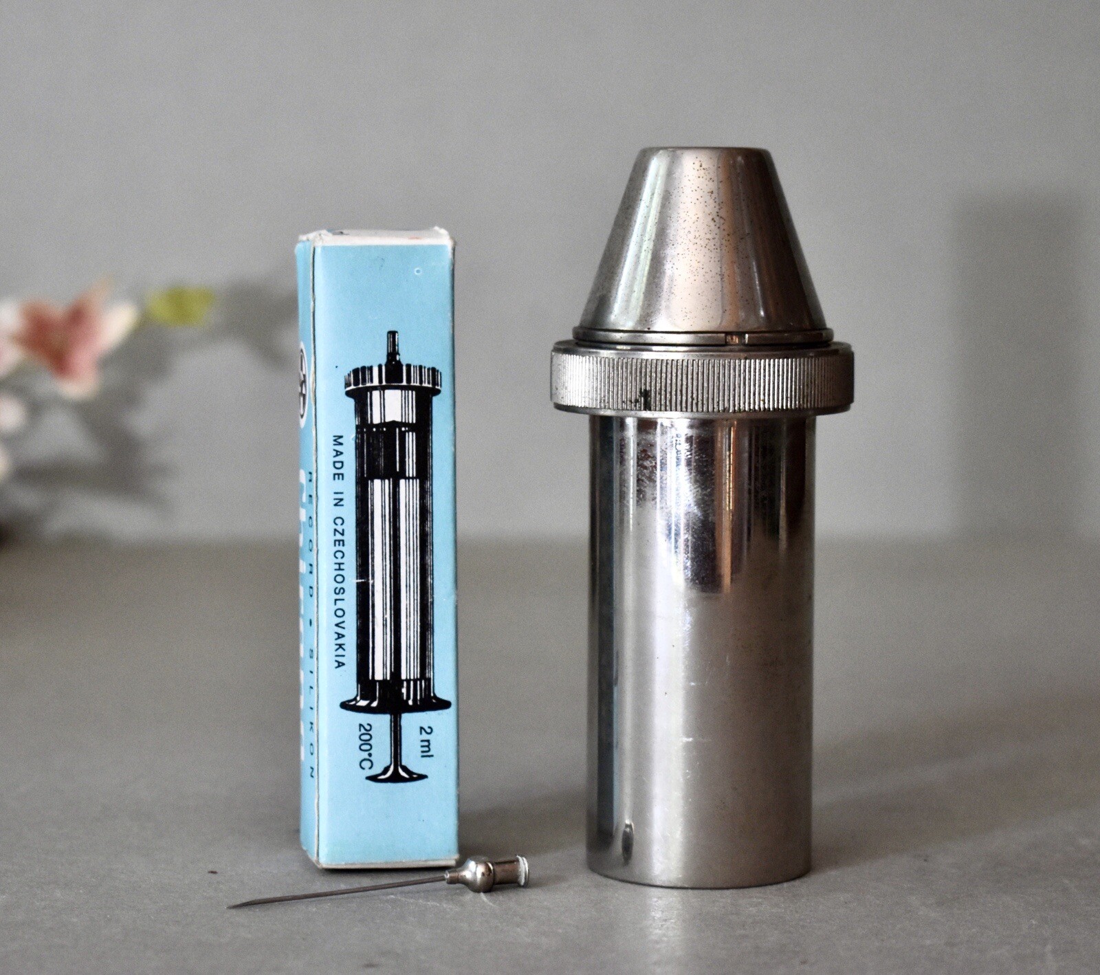 Vintage Military Portable Soviet Syringe and Needle Kit Medical Tools