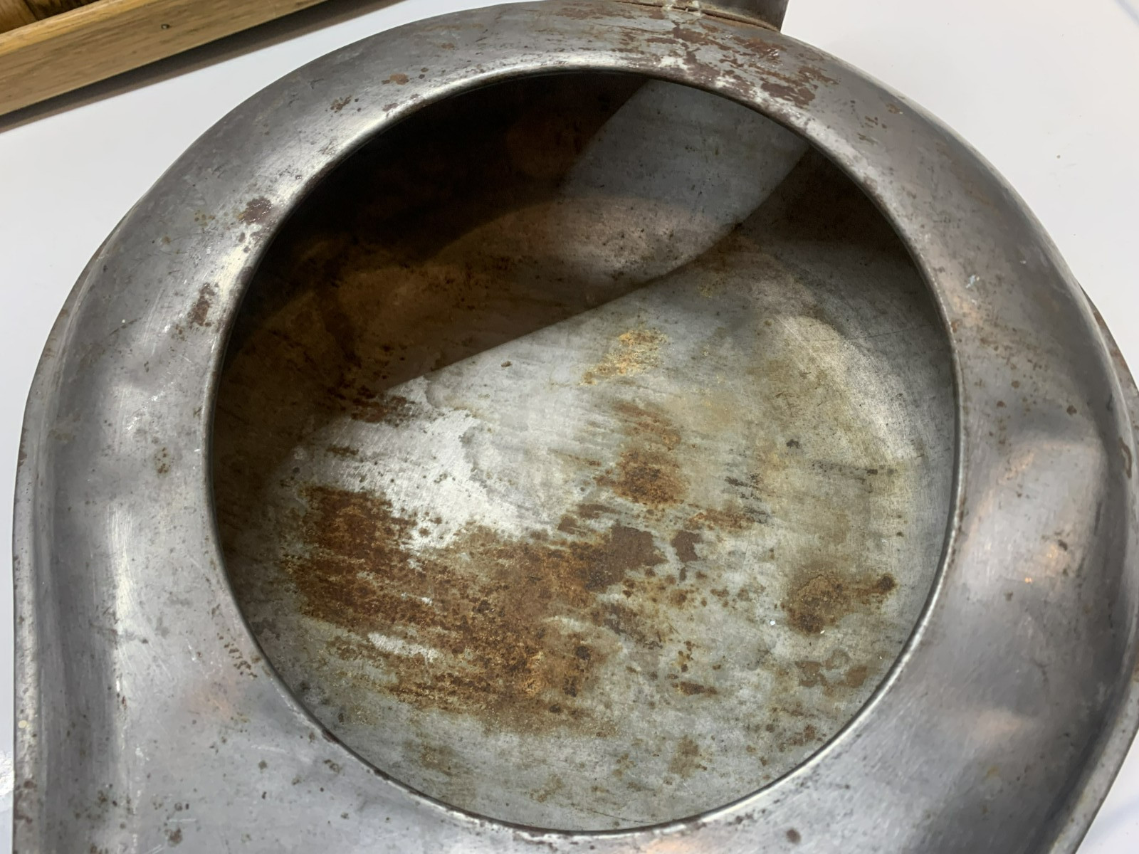 Vintage Tin Bedpan Urinal Bed Pan Primitive w/ spout Antique Pat’d Apr 9th 1907