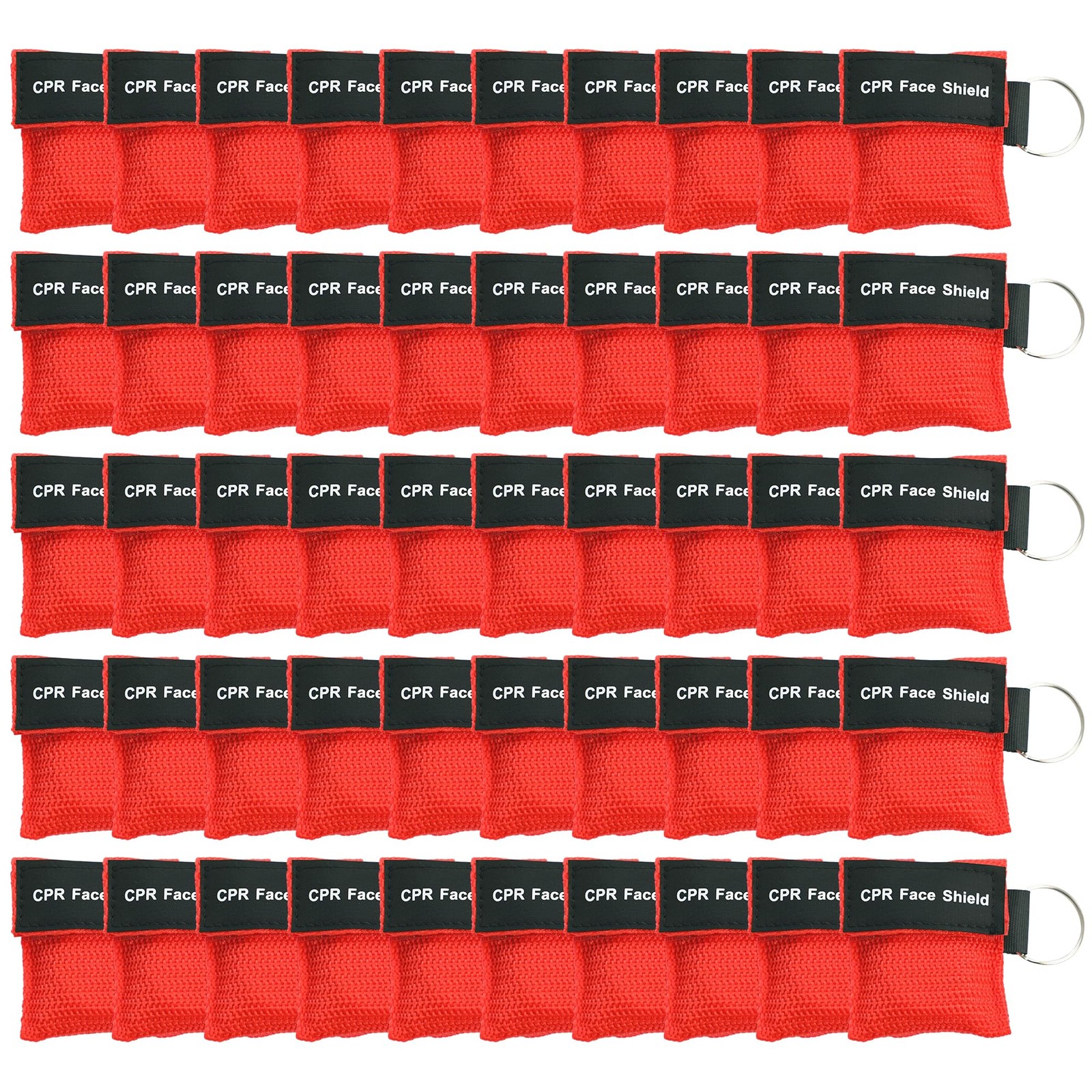 50 Packs CPR Pocket Mask, Face Shield for Keychain, One-Way CPR…