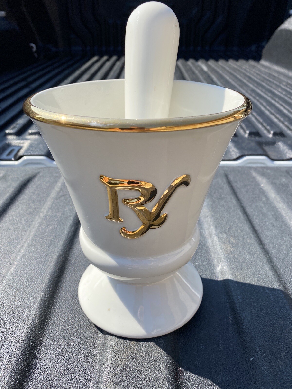 RARE Vintage Owens Illinois RX Porcelain Pharmacy Apothecary Mortar & Pestle Set