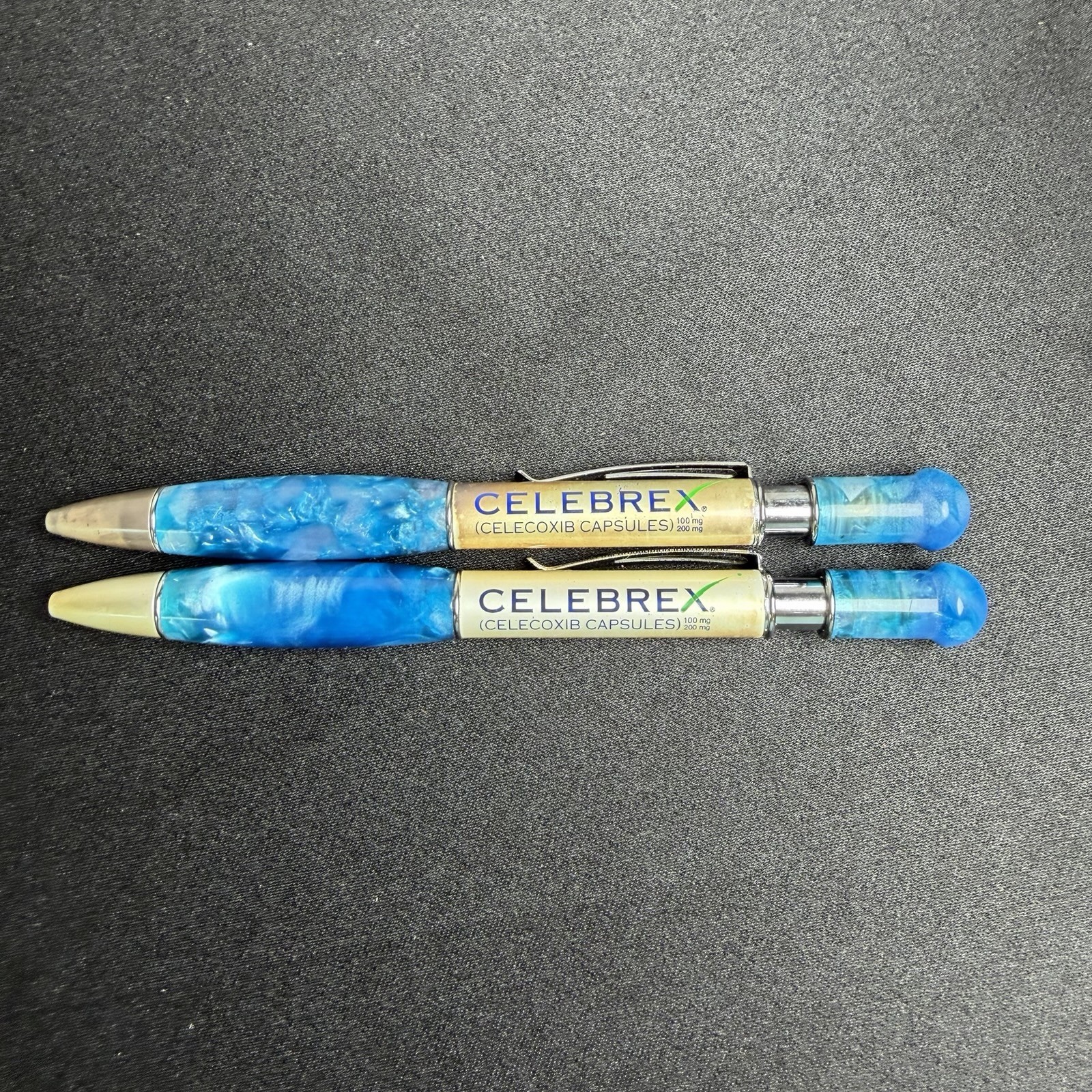 CELEBREX Heavy Metal Pharmaceutical Drug Rep Pens (2) Advertising Vintage USED