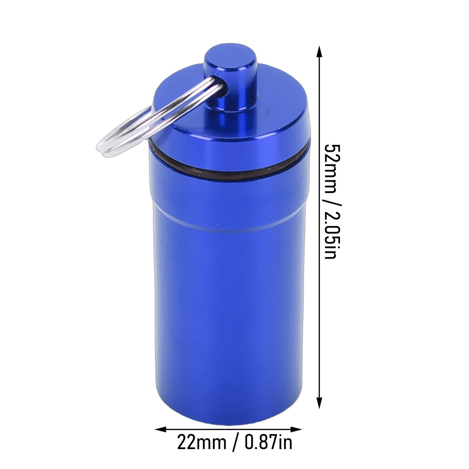 5pcs Mini Keychain Tablets Case Water Proof Outdoor Tablets Container Blue