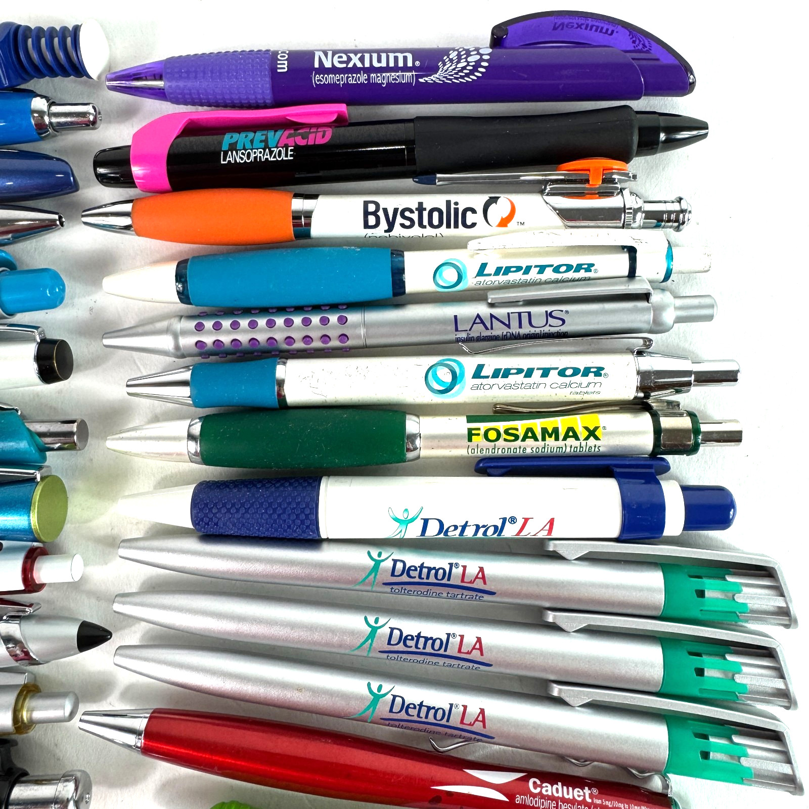 Lot of 46 Pharmaceutical Advertising Click Pens Drug Reps Zoloft Chantix Nexium