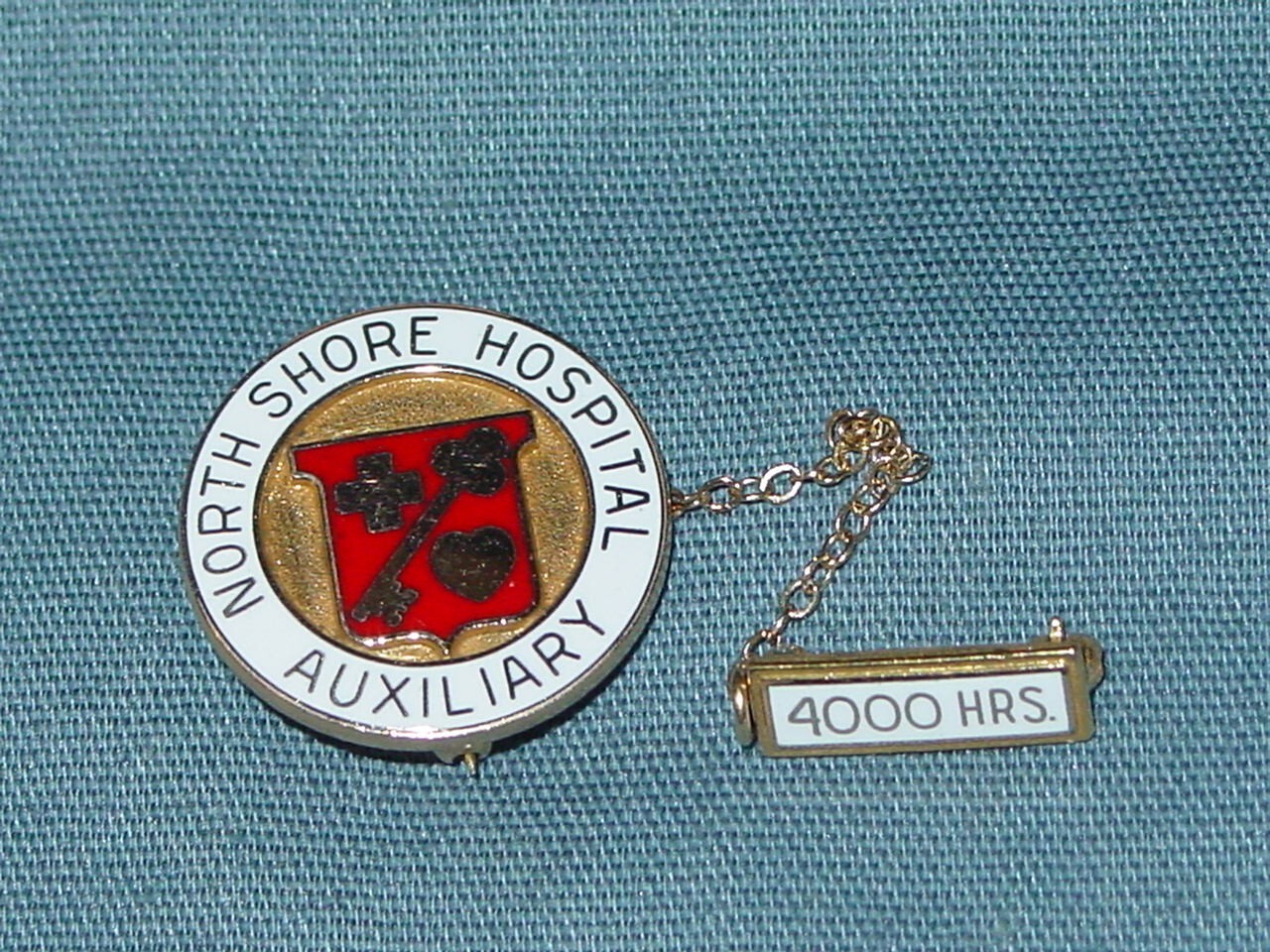 North Shore Hospital Aux. Nurses Lapel Service Pin 1/10 10k Gold Filled