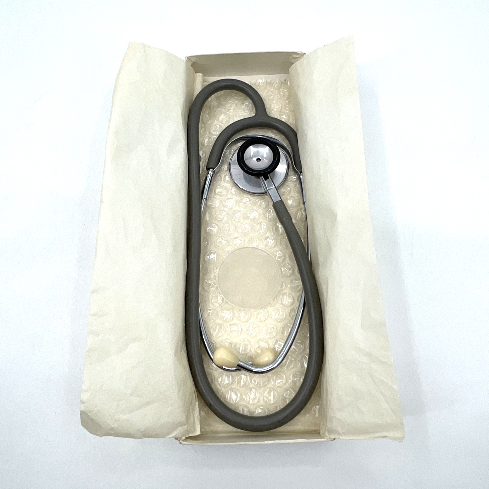 Vintage Bristoline 1151 Tru-Sound Stethoscope Gray Non-Chill Dual Head Box Japan