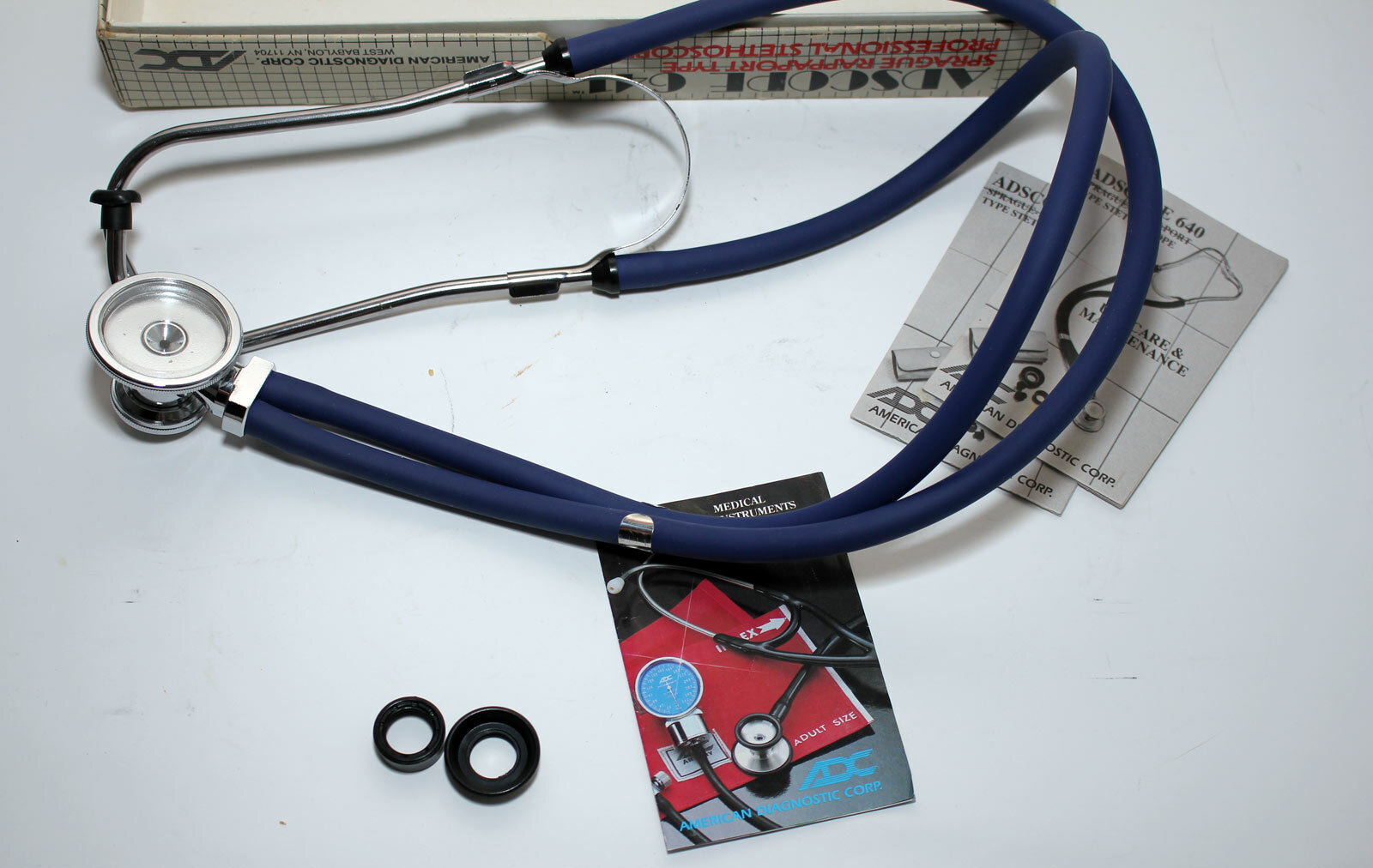 Vintage Stethoscope Adscope ADC Sprague Rappaport 640 Made in Japan Original Box