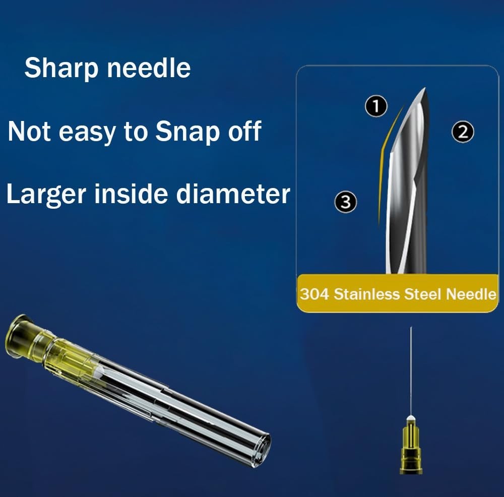 100 Pack of 25G 1.5 Inch Sterile Hypodermic Needles – Individually Sealed